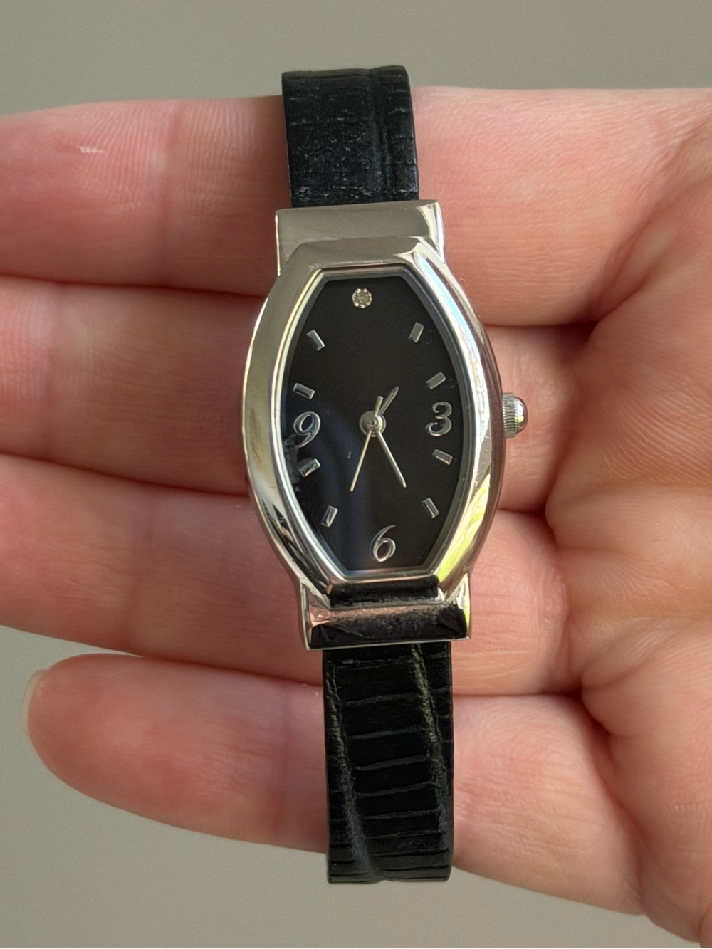 Vintage Silver & Black Watch